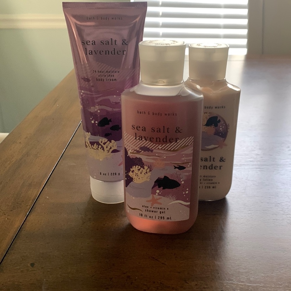 B&BW Seas Salt & Lavender Body was, lotion and cream